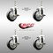 Service Caster 4 Inch 316SS Black Polyurethane Swivel 10mm Threaded Stem Caster Set Brake SS316TS20S414-PPUB-BLK-TLB-M1015-4 - alternate 4